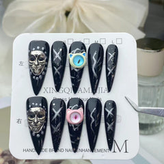 UNIKOO Halloween Butterfly Paws Dark Demon PRESS ON NIALS