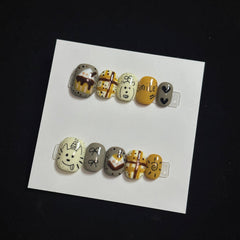 UNIKOO CUTE CAKE PUPPY Short Round Press-on Nails