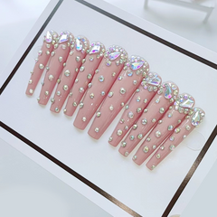 Super Long Diamond Stereo Press-on Nails
