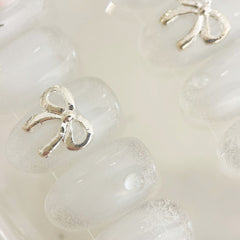 UNIKOO Cute Snowmen Short Round Press on Nails