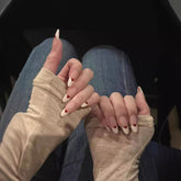 UNIKOO Hand Peach Heart Almond Press-on Nails