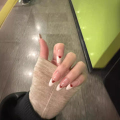 UNIKOO Hand Peach Heart Almond Press-on Nails