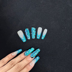 UNIKOO Half-winged Butterfly Long Press on Nails