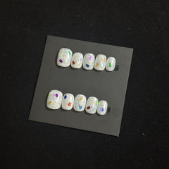 UNIKOO Cute Short Round Press on Nails