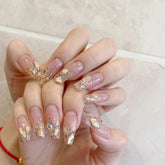 UNIKOO Golden Chopped Incense Press-on Nails