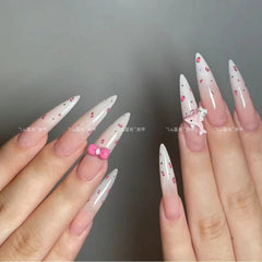 UNIKOO Pink Leopard Long Stiletto Press-on Nails