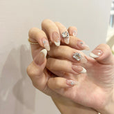 UNIKOO Elegant French tip Short Almond Press-on Nails