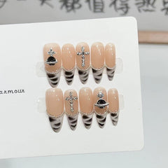 UNIKOO Leopard Print Long Almond Press-on Nails