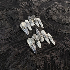 UNIKOO Black Ink Long Almond Press-on Nails