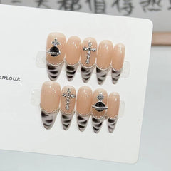 UNIKOO Leopard Print Long Almond Press-on Nails