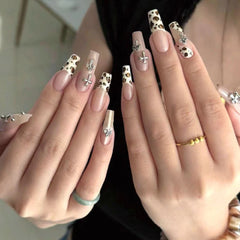 UNIKOO Leopard Long coffin Press-on Nails