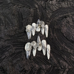 UNIKOO Black Ink Long Almond Press-on Nails