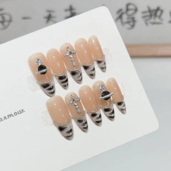 UNIKOO Leopard Print Long Almond Press-on Nails