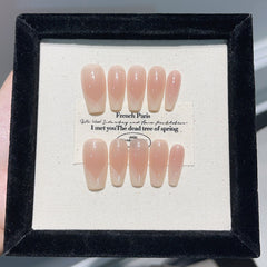 UNIKOO Long coffin Cinnamon Roasted Milk Press-on Nails