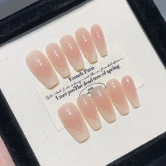 UNIKOO Long coffin Cinnamon Roasted Milk Press-on Nails