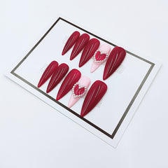 Rose Red Love Press-on Nails