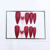 Rose Red Love Press-on Nails