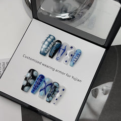 Blue Smudges Pure Hand Drawing