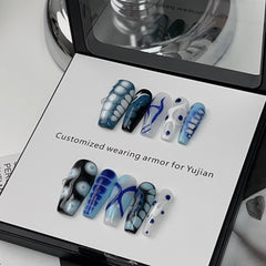 Blue Smudges Pure Hand Drawing