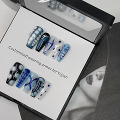 Blue Smudges Pure Hand Drawing