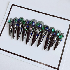 Super Long Water Drop Diamond Press-on Nails