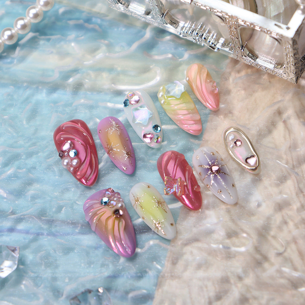 UNIKOO Color Ocean Almond Press-on Nails