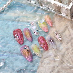 UNIKOO Color Ocean Almond Press-on Nails