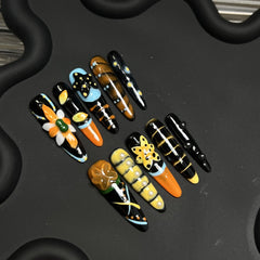 Hand carved three-dimensional fingernails