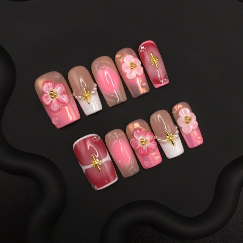 Simple French smudge film fake nail film