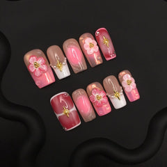 Simple French smudge film fake nail film