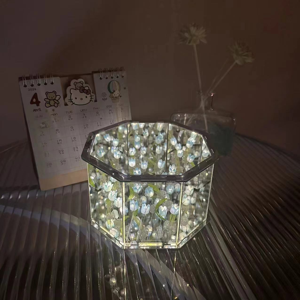 Tulip Night Light Handmade Music Box