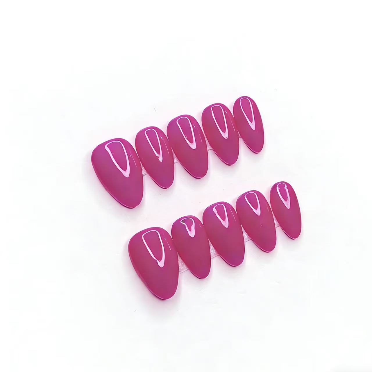 Dragon fruit short almond fluorescent solid color