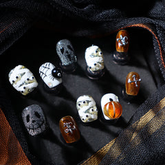 UNIKOO Cartoon Halloween Night Devil Short PRESS ON NIALS