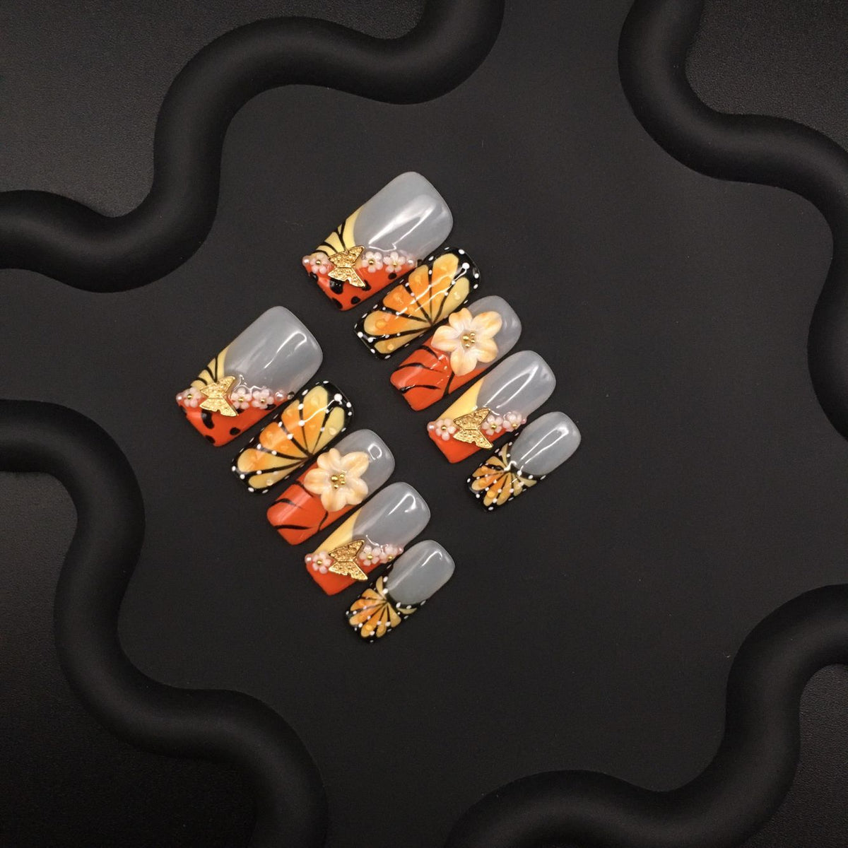 Hand-painted three-dimensional dreamy butterflies
