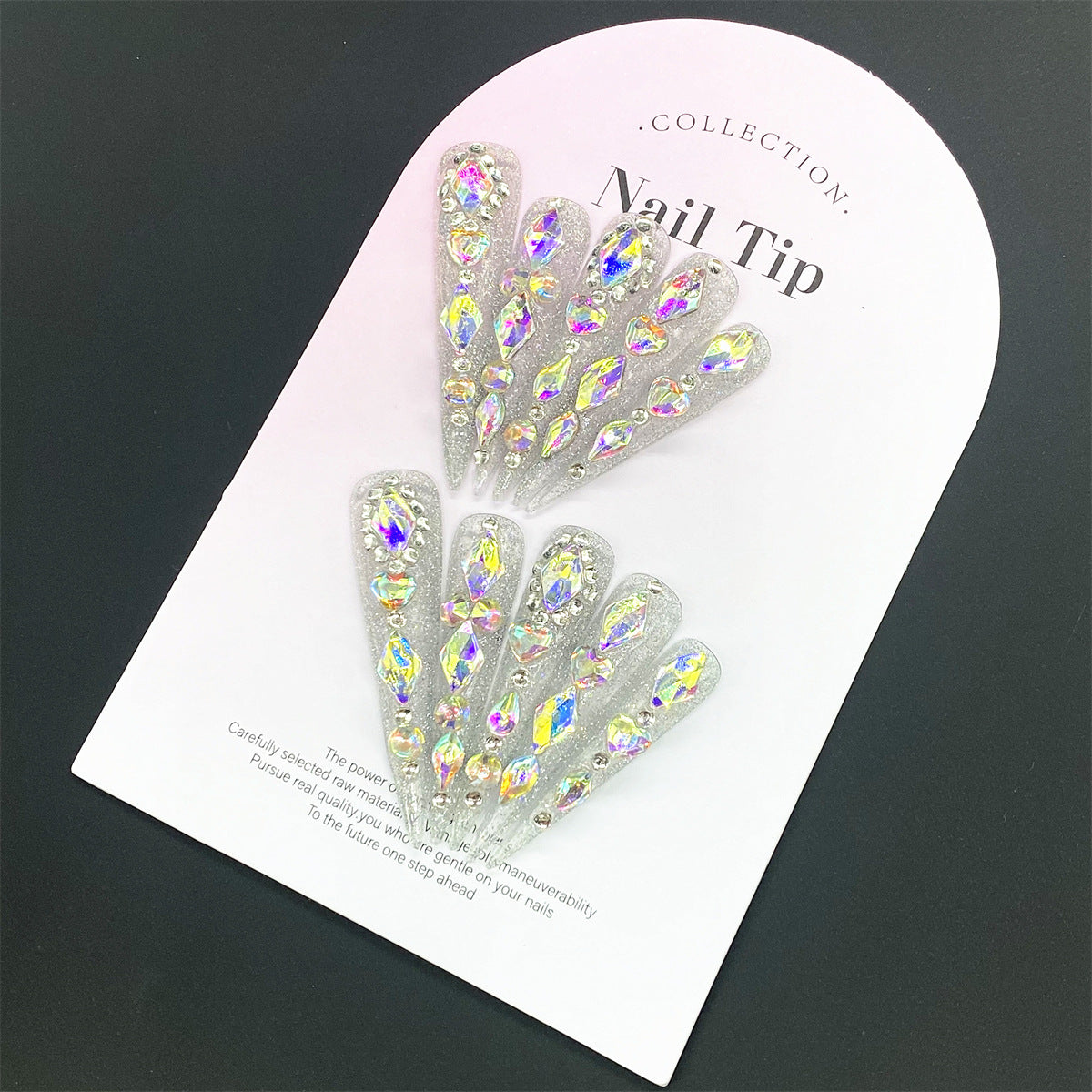 UNIKOO Sparkling Diamond Long Stiletto Press-On Nails