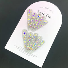 UNIKOO Sparkling Diamond Long Stiletto Press-On Nails