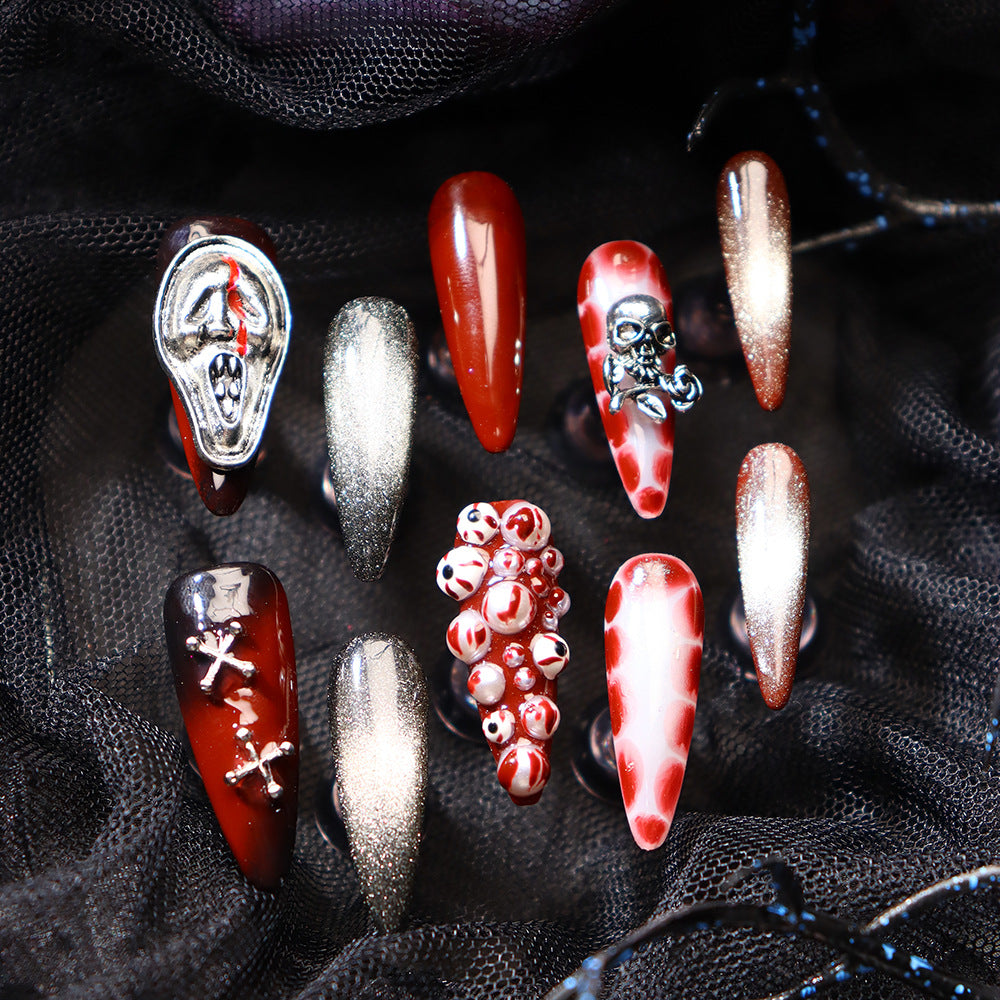 UNIKOO Diablo Wild Skull Screams Stiletto PRESS ON NIALS