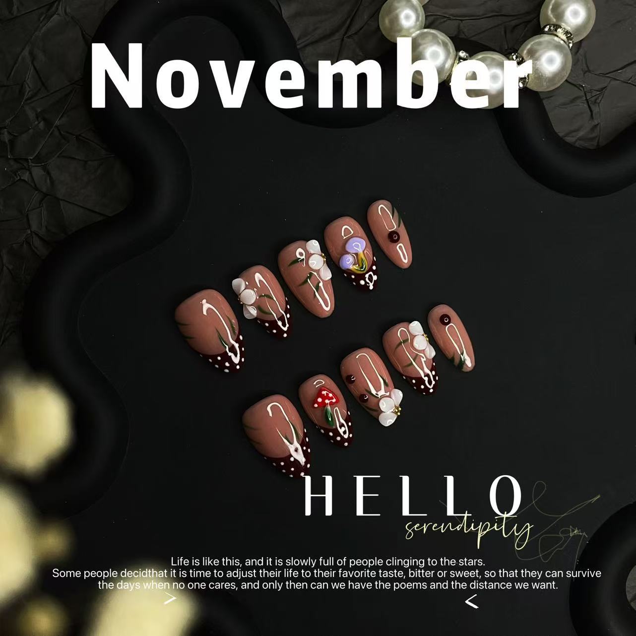 French Cherry Nail Art