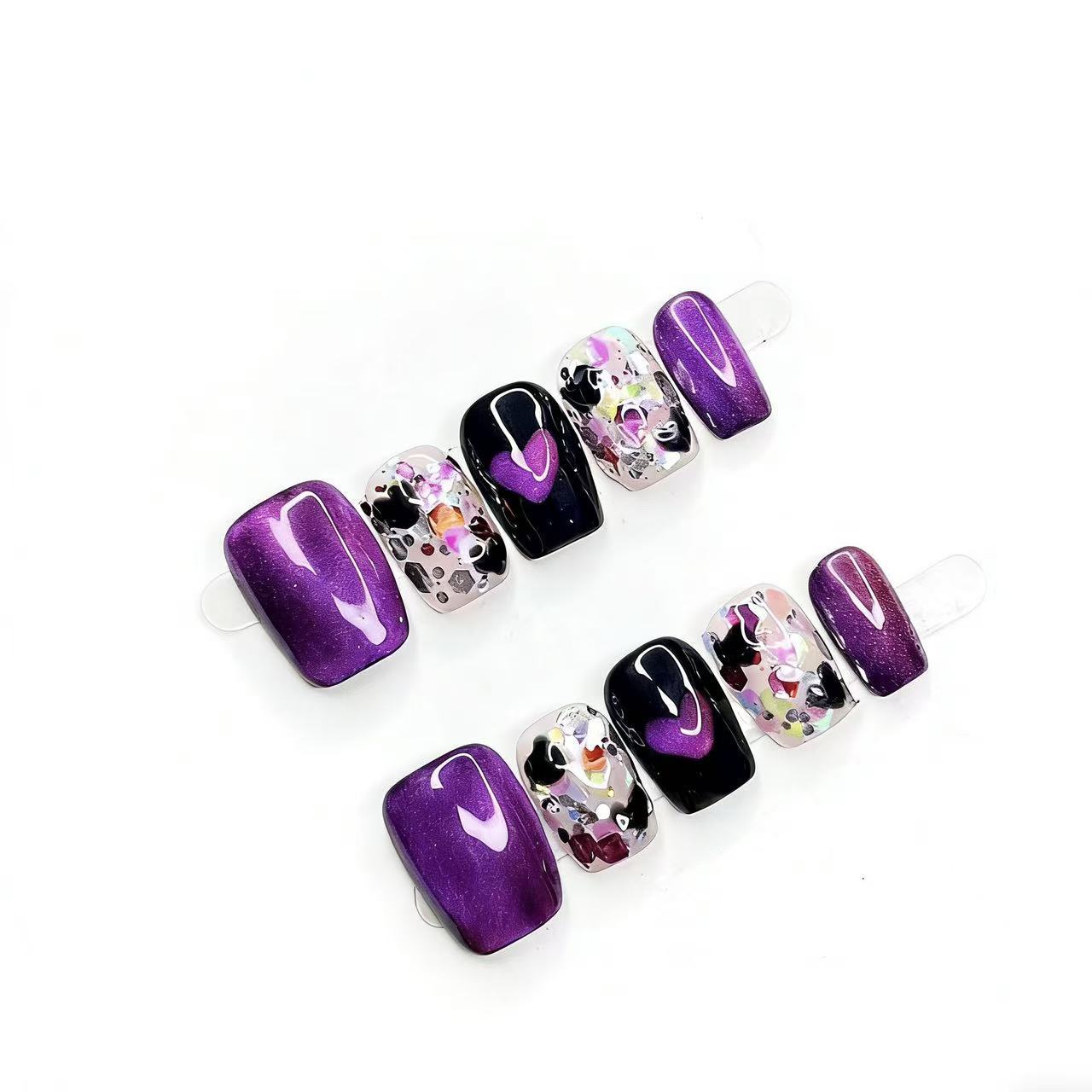 Purple and black cat eye