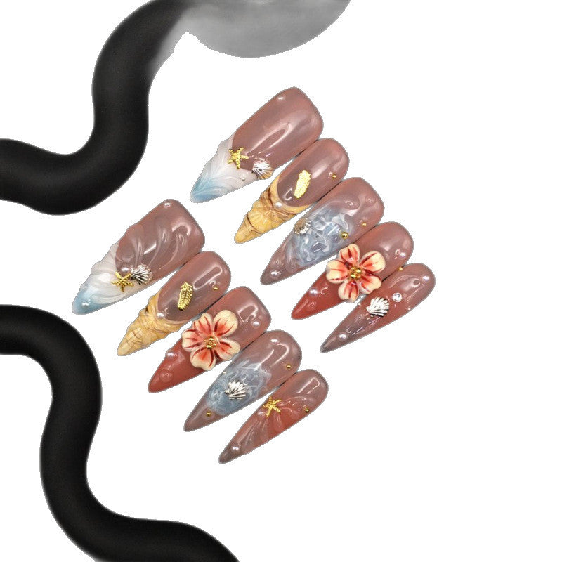 Shell white long pointed hand pinch fairy