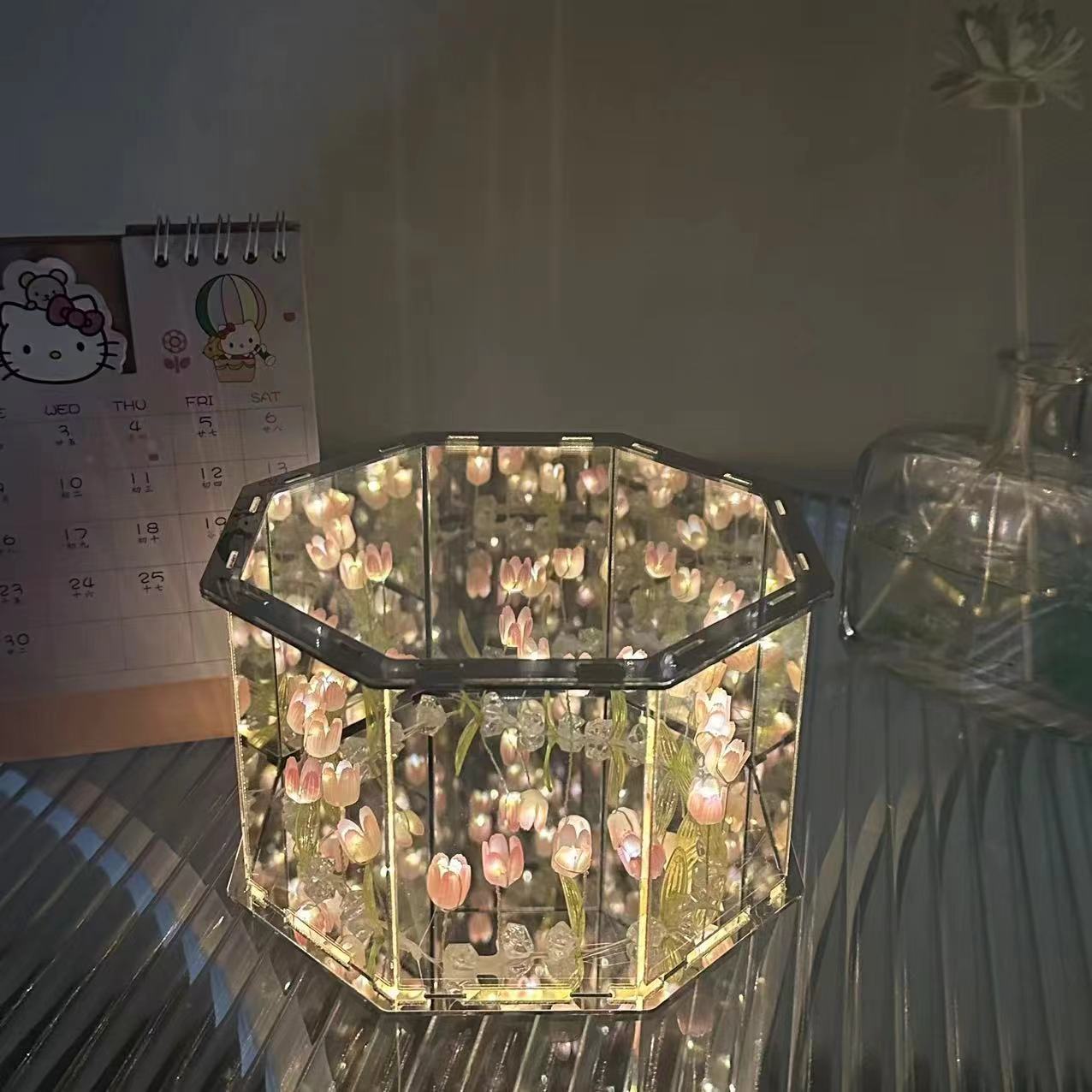 Tulip Night Light Handmade Music Box