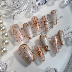 UNIKOO Greek Maiden Star Almond Press-on Nails