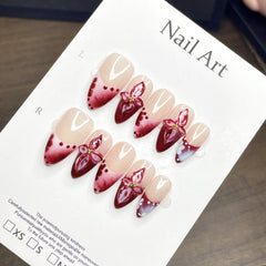 Macaron Powder Almond Nail Art
