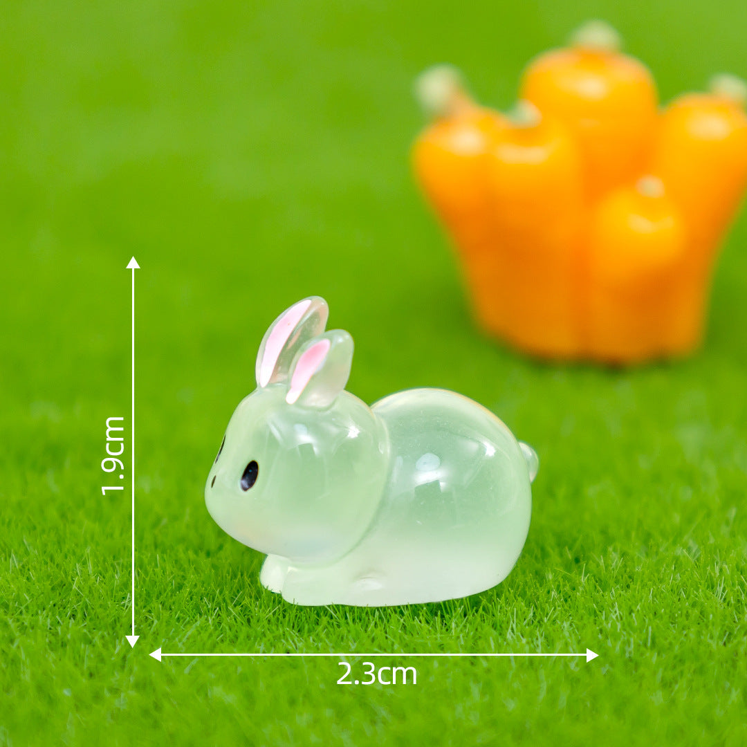 Cute Glow-in-the-Dark Chubby Bunny Figurine