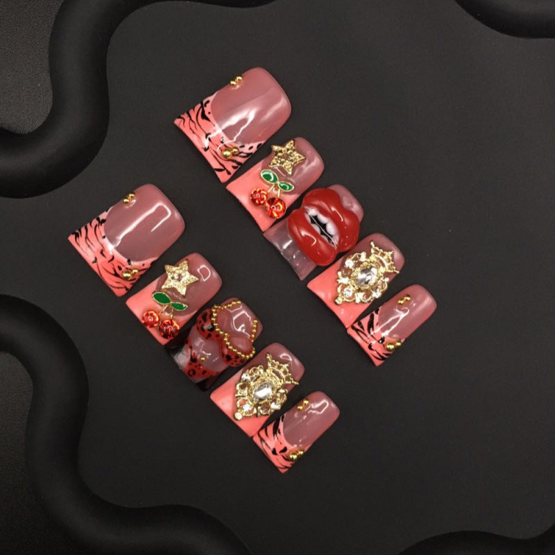Striped French Exaggerated Cherry Crown