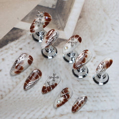 UNIKOO Y2K Millennium Cross Almond Press-on Nails