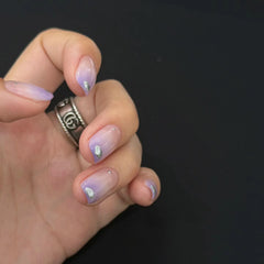 UNIKOO SHORT OVAL PURPLE PRESS ON NAILS