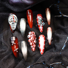 UNIKOO Diablo Wild Skull Screams Stiletto PRESS ON NIALS