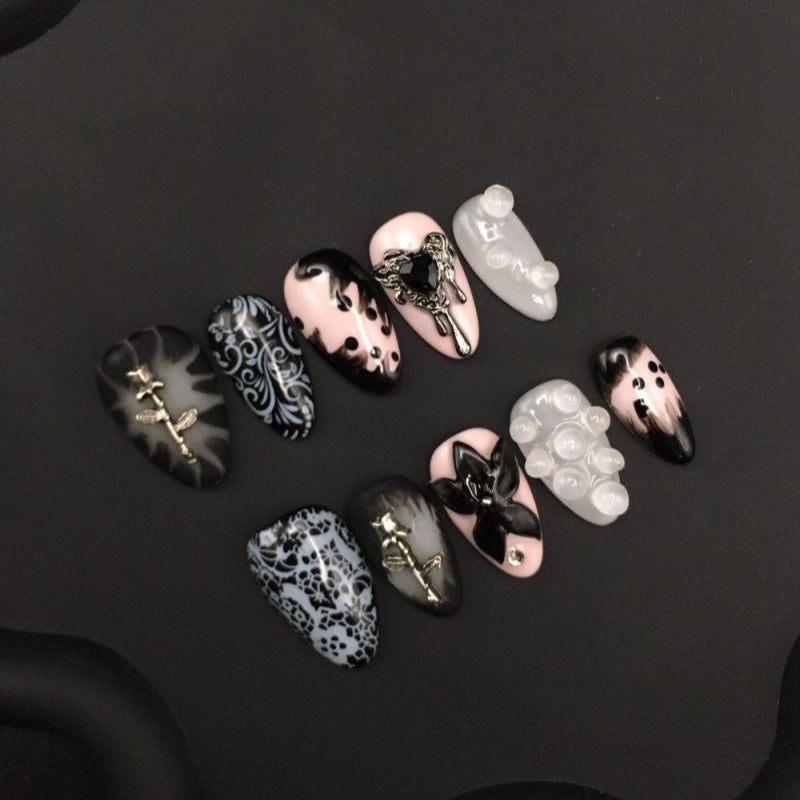 Personalized three-dimensional carved engraved nails