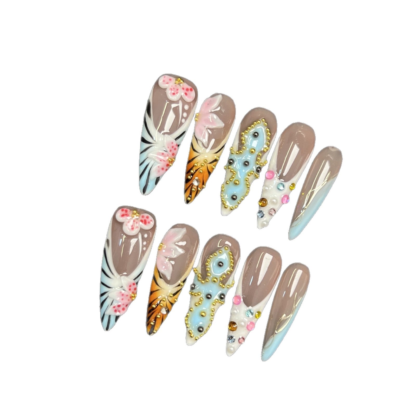 Embossed butterfly French three-dimensional